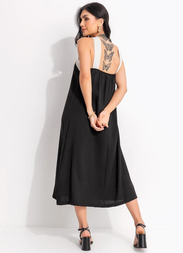 Quintess - Vestido Preto em Crepe Plano 15