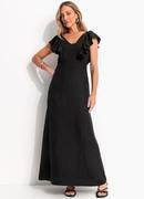 Vestido Preto em Crepe Plano