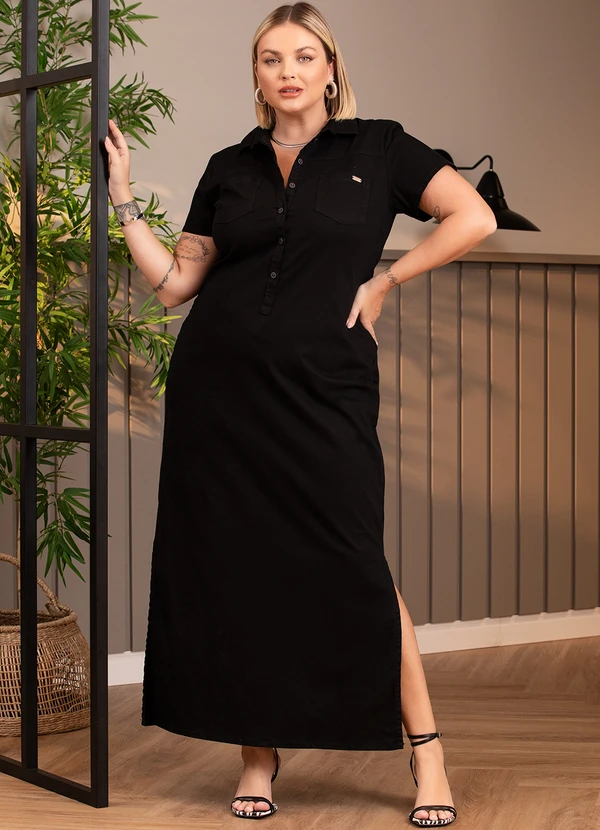 Quintess - Vestido Preto em Jeans 5