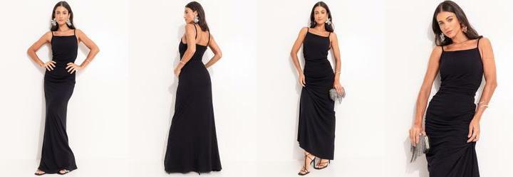 Vestido Preto em Malha Crepe