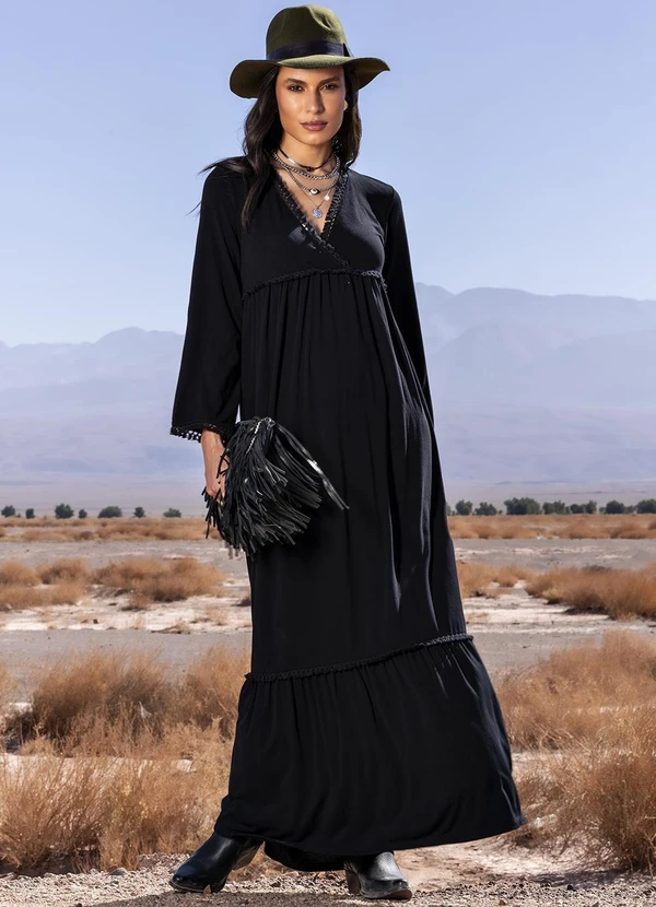 Quintess - Vestido Preto em Malha Crepe 5