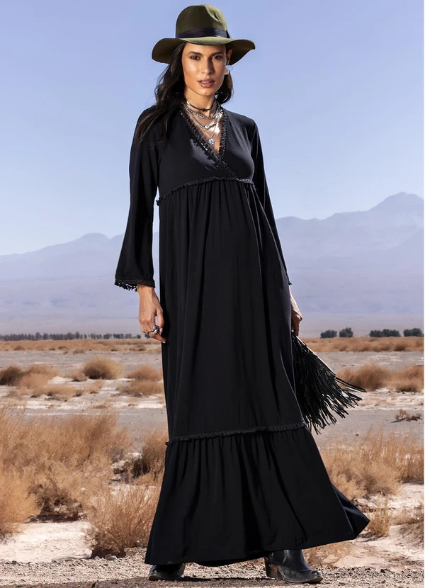 Quintess - Vestido Preto em Malha Crepe 6