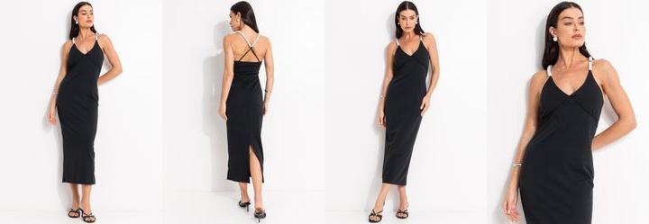 Vestido Preto em Malha Crepe