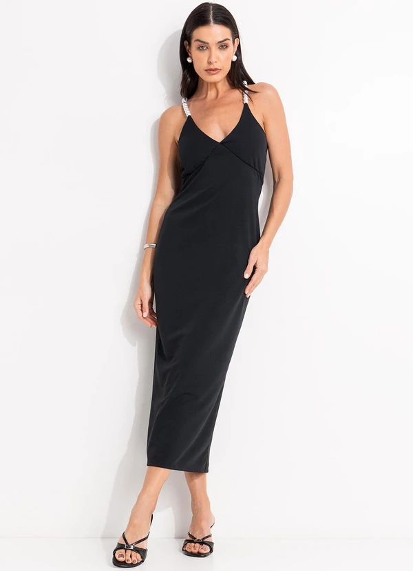 Quintess - Vestido Preto em Malha Crepe 5