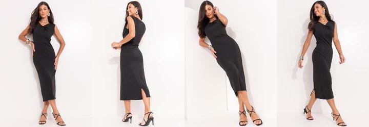 Vestido Preto em Malha Crepe