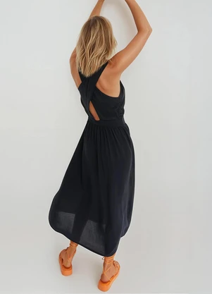 bonprix - Vestido Preto em Malha de Viscose - BONPRIX
