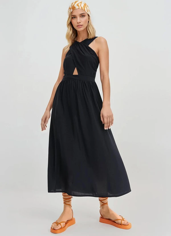 bonprix - Vestido Preto em Malha de Viscose