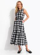 Vestido Xadrez Vichy em Malha Flanela
