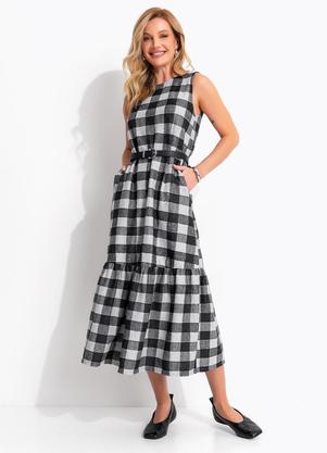 Vestido (Preto) em Malha Flanela