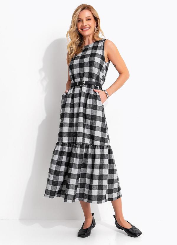 Vestido (Preto) em Malha Flanela