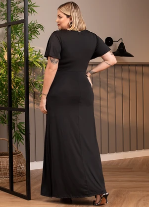 Quintess - Vestido Preto em Malha Fria - QUINTESS