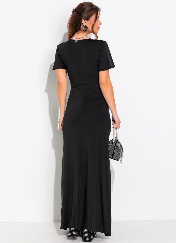 Quintess - Vestido Preto em Malha Fria 8