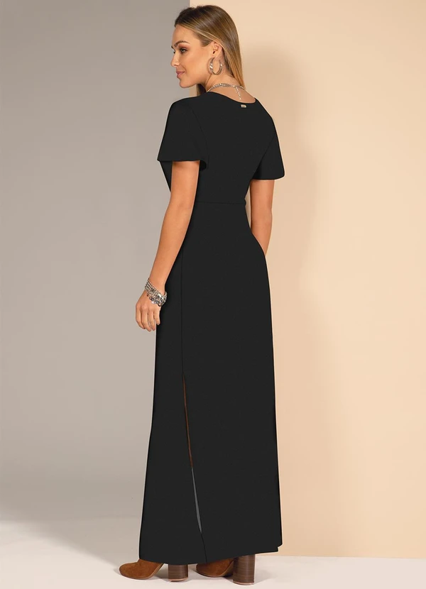 Quintess - Vestido Preto em Malha Fria 5