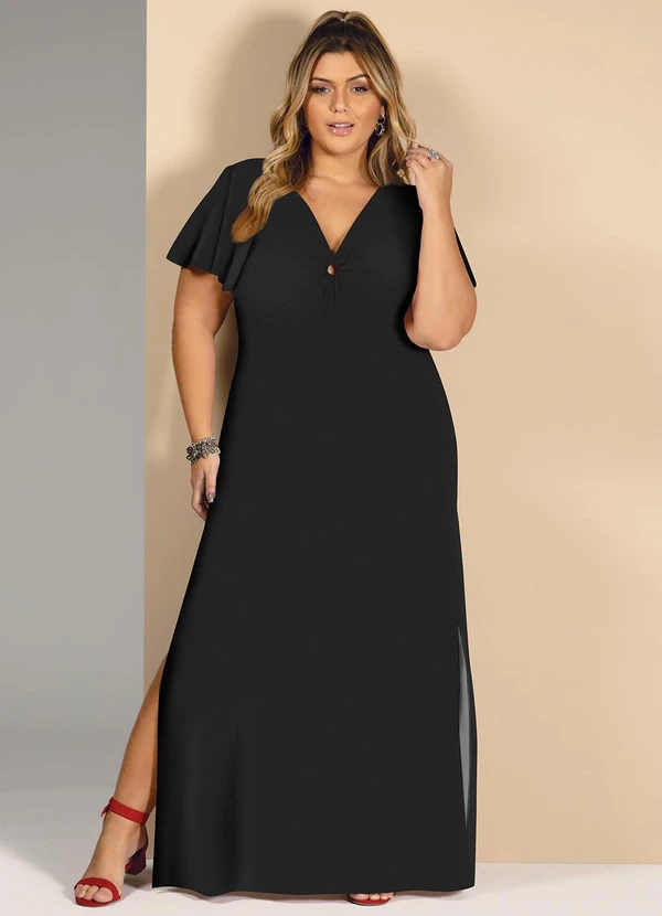 Quintess - Vestido Preto em Malha Fria 4