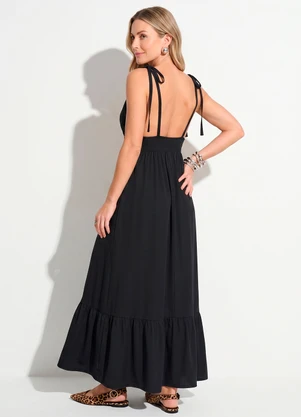 Quintess - Vestido Preto em Malha Fria - QUINTESS