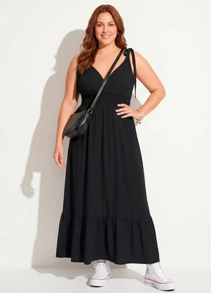 Quintess - Vestido Preto em Malha Fria - QUINTESS