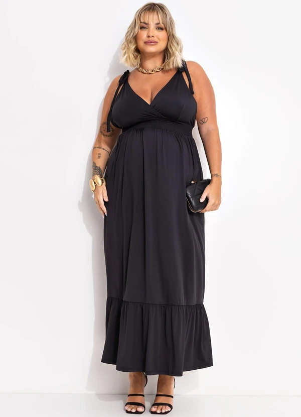 Quintess - Vestido Preto em Malha Fria 6