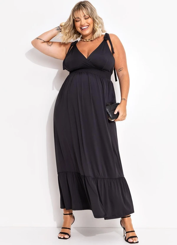 Vestido Preto em Malha Fria Quintess