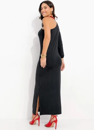 Quintess - Vestido Preto em Malha Fria - QUINTESS
