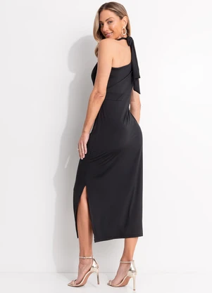 Quintess - Vestido Preto em Malha Fria - QUINTESS