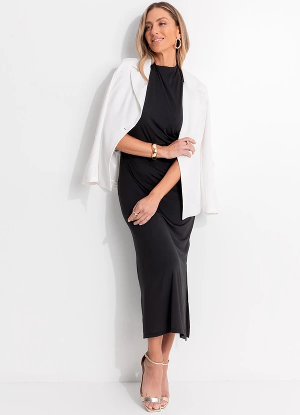 Quintess - Vestido Preto em Malha Fria 3