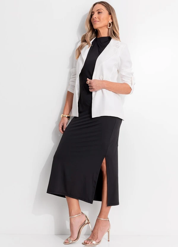 Quintess - Vestido Preto em Malha Fria 6