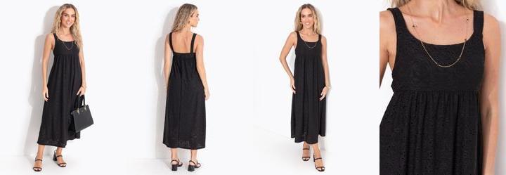 Vestido Preto em Malha Laise