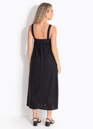 Quintess - Vestido Preto em Malha Laise - QUINTESS