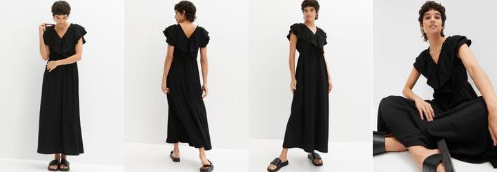 Vestido Preto em Malha Texturizada
