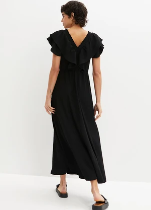 bonprix - Vestido Preto em Malha Texturizada - BONPRIX