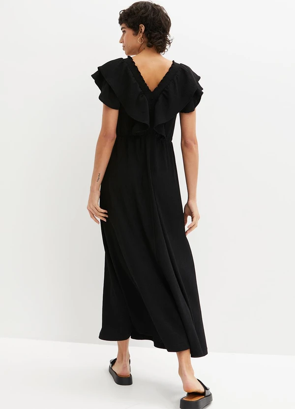 bonprix - Vestido Preto em Malha Texturizada 2