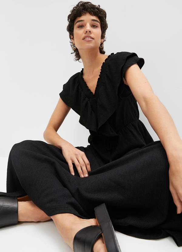 bonprix - Vestido Preto em Malha Texturizada 4