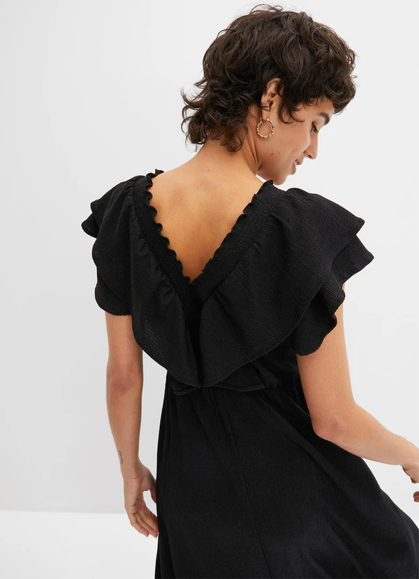 bonprix - Vestido Preto em Malha Texturizada 5