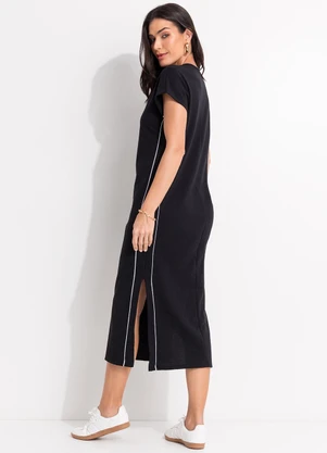 Quintess - Vestido Preto em Moletom - QUINTESS