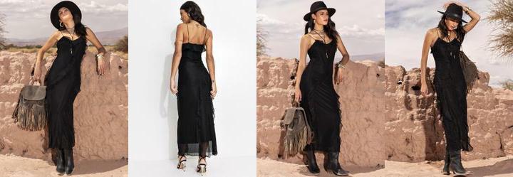 Vestido Preto em Tule