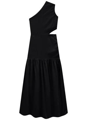 Enfim - Vestido Preto Longo Assimétrico - ENFIM