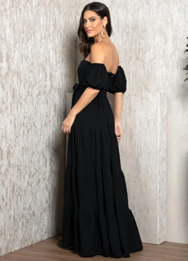 Vestido Preto Vestido Com Babado Embaixo Vestido Preto Vestido