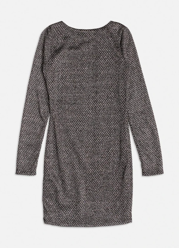 Authoria - Vestido Preto Texturizado com Brilho Preto 2