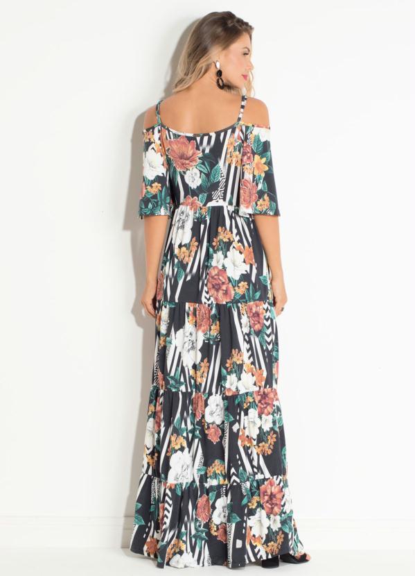 Quintess - Vestido Quintess Ciganinha Floral e Listras 2