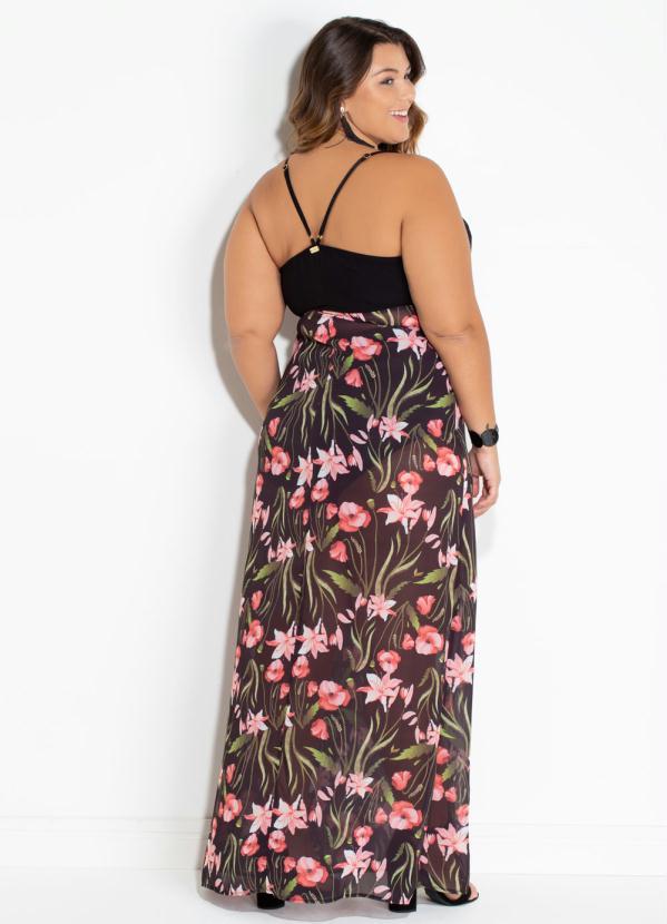 Quintess - Vestido Quintess Floral Dark com Hot Pant 10