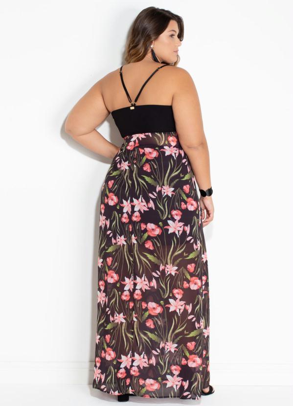 Quintess - Vestido Quintess Floral Dark com Hot Pant 12