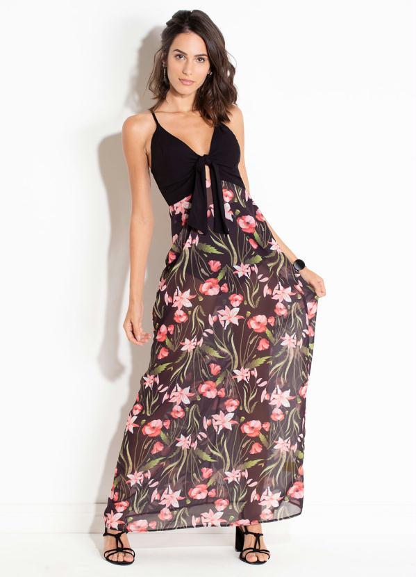 Quintess - Vestido Quintess Floral Dark com Hot Pant 2