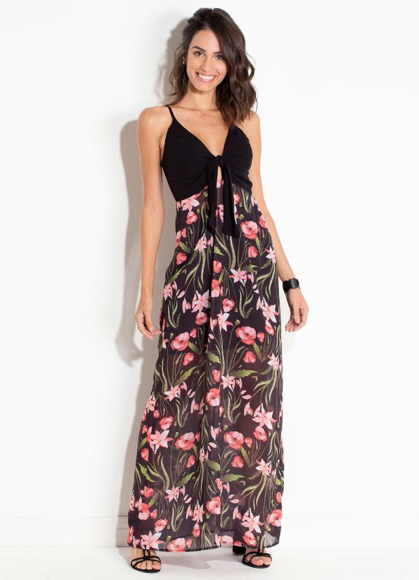 Quintess - Vestido Quintess Floral Dark com Hot Pant 4