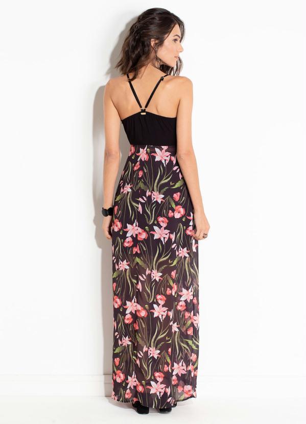 Quintess - Vestido Quintess Floral Dark com Hot Pant 5