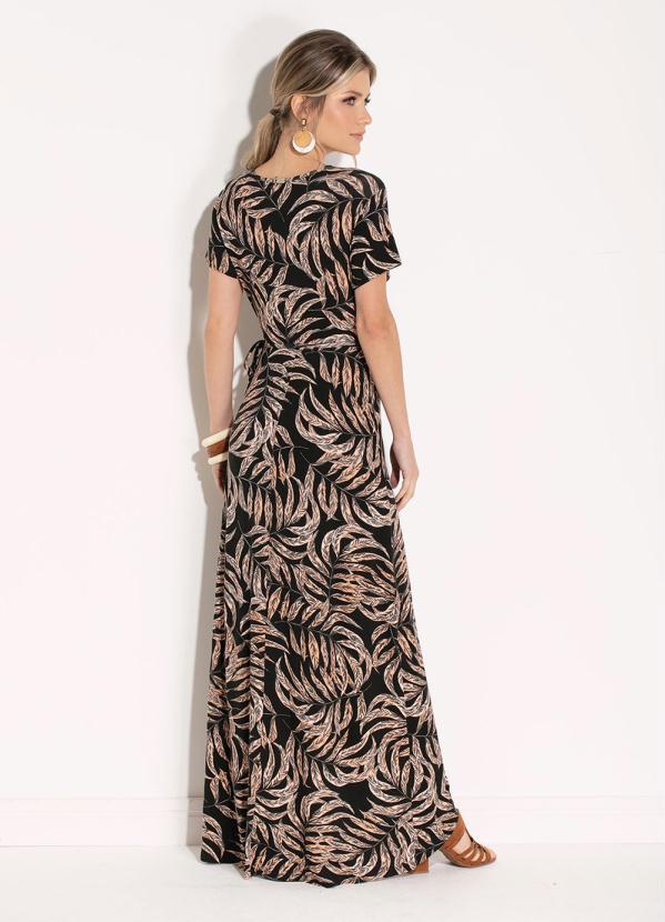 Quintess - Vestido Quintess Transpassado Folhagens 2