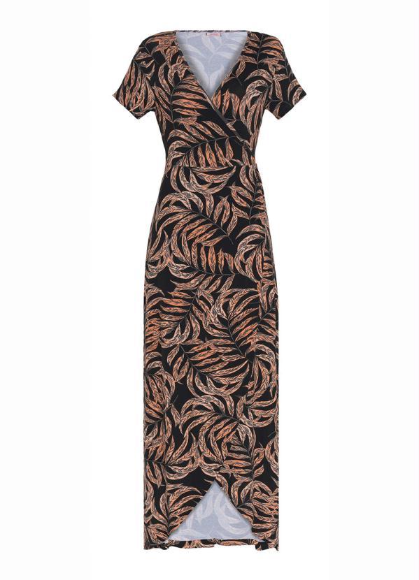 Quintess - Vestido Quintess Transpassado Folhagens 3