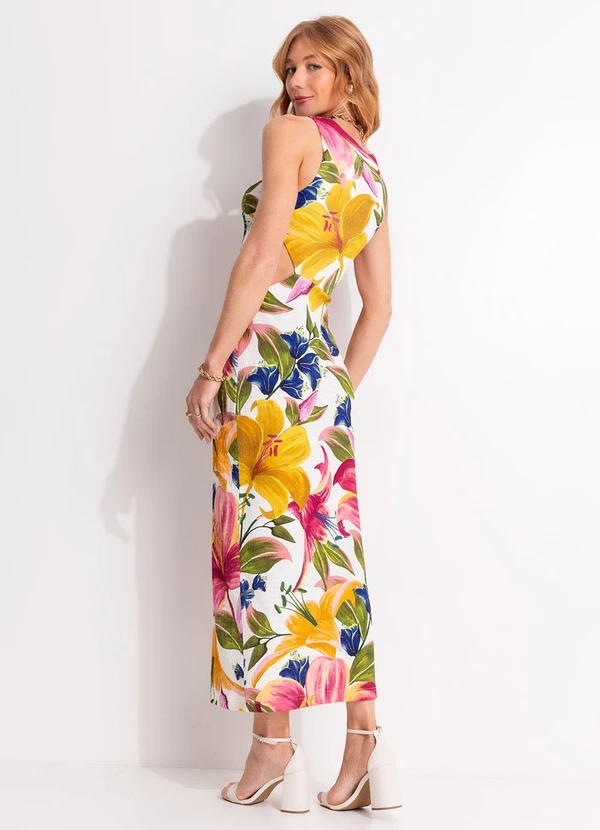 Farm - Vestido Recorte Floral Malu Off White 2