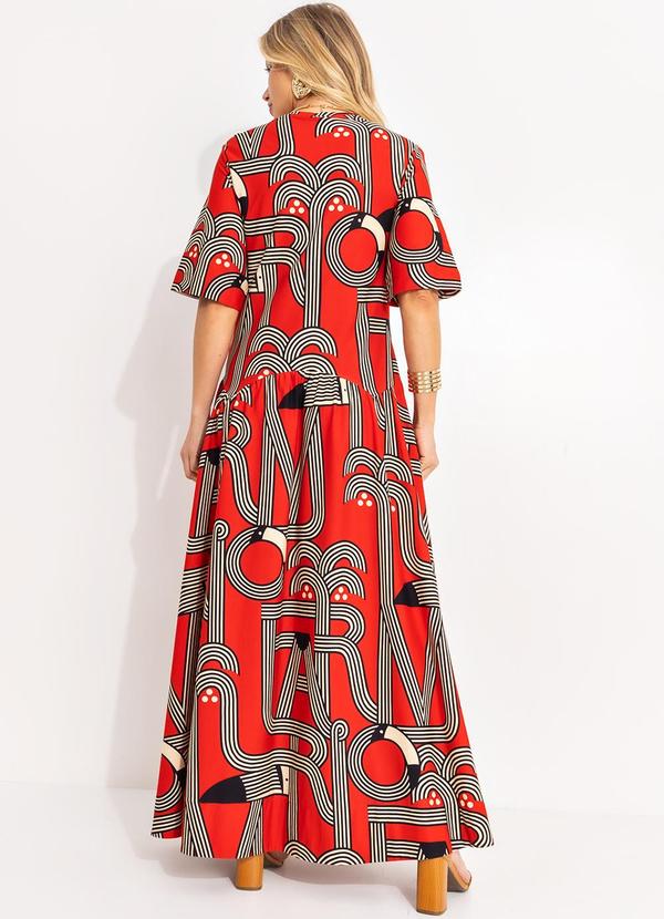 Farm - Vestido Recorte Logotuca Vermelho 2