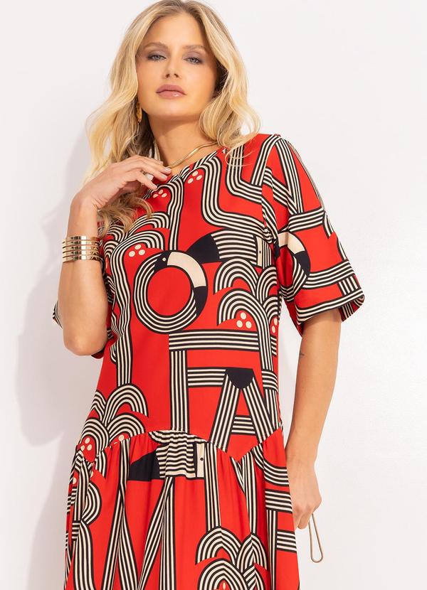 Farm - Vestido Recorte Logotuca Vermelho 4