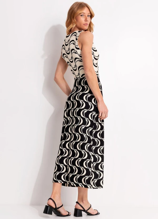 Farm - Vestido Recorte Peixe Copa Preto 2